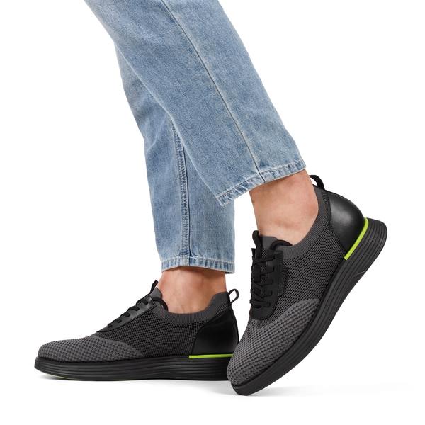 [MaxFlex SuiteBreeze+] Men's Lightweight Mesh Oxford Sneakers - BLACK-NEON GREEN - 6